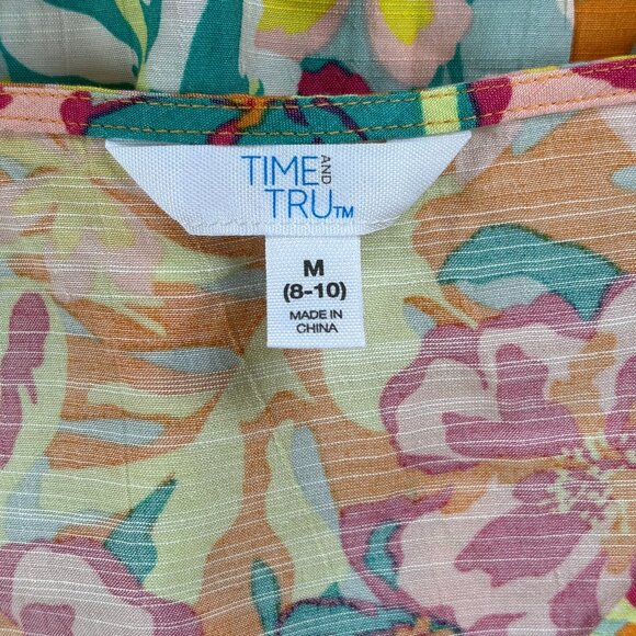 Time and Tru Floral V-Neck Midi Dress: NWT - Picture 4 of 7